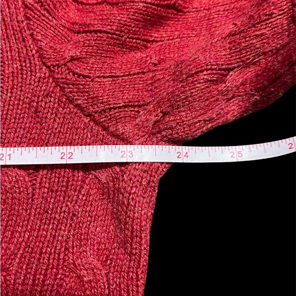 Polo by Ralph Lauren 100% silk cable sweater - muted red/rustic orange - Picture 4 of 6